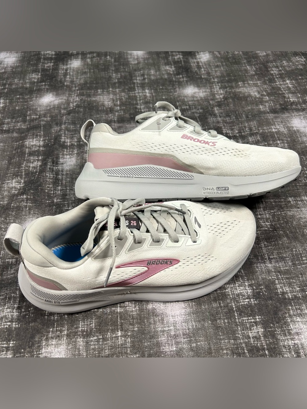 Brooks Ariel GTS 26 Womens 12 Extra Wide Alloy Pink DNA Loft Cushion (No Insole)